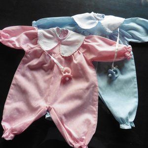 Vintage Original Clothing and Pacifiers for Irwin Toys dolls "The Twins"  1990
